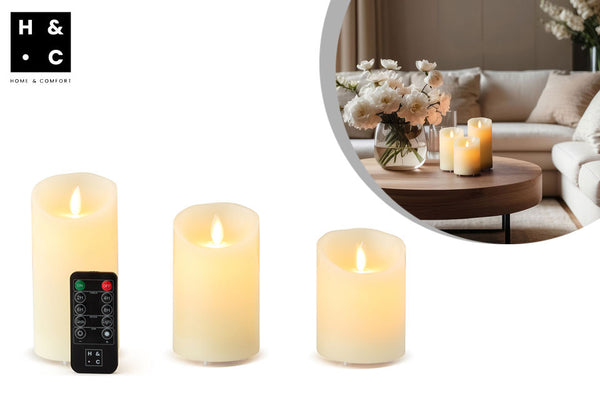 Set van 3 oplaadbare kaarsen