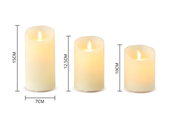Set van 3 oplaadbare kaarsen