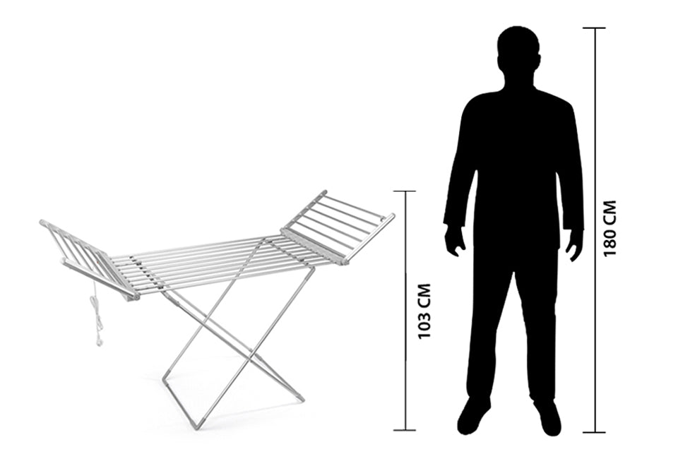 Opvouwbaar elektrisch droogrek